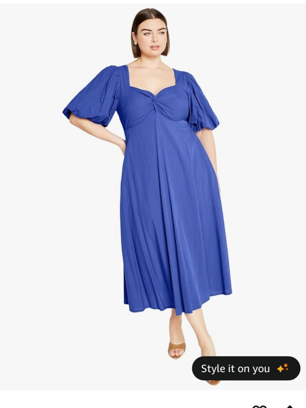 City Chic Hermione Royal Blue Plus Size Midi Dress size 22W